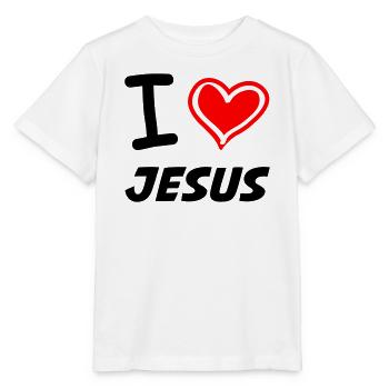 I Love Jesus - Stanley/Stella Kinder T-Shirt MINI CREATOR  - Weiß - Vorne - Maike (125cm)