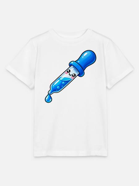 Kawaii Blauer Tropfendropper - Stanley/Stella Kinder T-Shirt MINI CREATOR  - Weiß