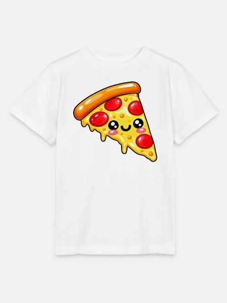 Kawaii Pizza Slice Cartoon - Stanley/Stella Kinder T-Shirt MINI CREATOR - Weiß
