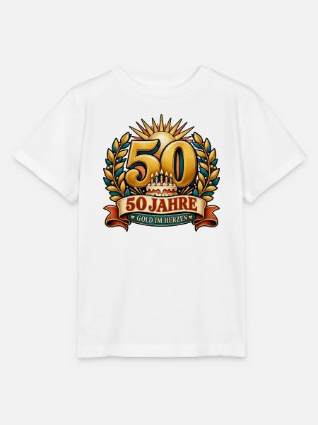 50 Jahre – Gold im Herzen - Stanley/Stella Kinder T-Shirt MINI CREATOR - Weiß