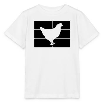 Huhn Silhouette Grafik - Stanley/Stella Kinder T-Shirt MINI CREATOR  - Weiß - Vorne - Maike (125cm)