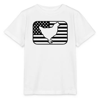 Huhn USA Flagge - Stanley/Stella Kinder T-Shirt MINI CREATOR  - Weiß - Vorne - Maike (125cm)