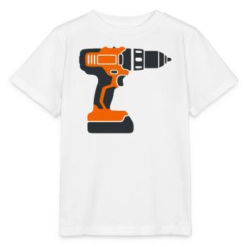 Akkuschrauber Werkzeug Grafik - Stanley/Stella Kinder T-Shirt MINI CREATOR  - Weiß - Vorne - Maike (125cm)