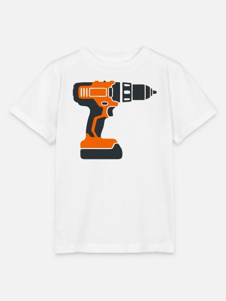 Akkuschrauber Werkzeug Grafik - Stanley/Stella Kinder T-Shirt MINI CREATOR - Weiß