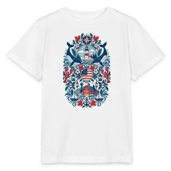 USA | Neuengland, Leuchtturm & Meer - Stanley/Stella Kinder T-Shirt MINI CREATOR  - Weiß - Vorne - Maike (125cm)