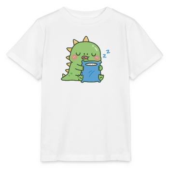 Süßes, verschlafenes Dinosaurier-Umarmungskissen - Stanley/Stella Kinder T-Shirt MINI CREATOR  - Weiß - Vorne - Maike (125cm)