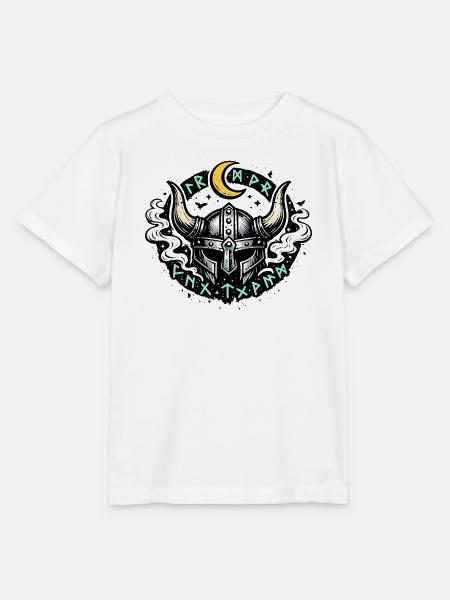 Mondhorn Viking Helm Runen - Stanley/Stella Kinder T-Shirt MINI CREATOR - Weiß