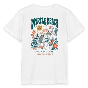 Myrtle Beach Retro Strand 2027 - Stanley/Stella Kinder T-Shirt MINI CREATOR  - Weiß - Vorne - Maike (125cm)