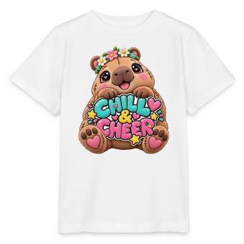 Kuschelbär Chill & Cheer - Stanley/Stella Kinder T-Shirt MINI CREATOR  - Weiß - Vorne - Maike (125cm)