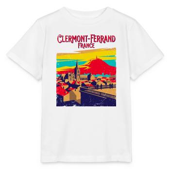Retro Clermont Ferrand France Skyline Travel - Stanley/Stella Kinder T-Shirt MINI CREATOR  - Weiß - Vorne - Maike (125cm)