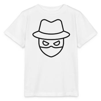 Maskierter Hacker-Linien-Symbol - Stanley/Stella Kinder T-Shirt MINI CREATOR  - Weiß - Vorne - Maike (125cm)