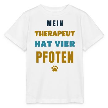 Mein Therapeut hat vier Pfoten Hunde Spruch - Stanley/Stella Kinder T-Shirt MINI CREATOR  - Weiß - Vorne - Maike (125cm)