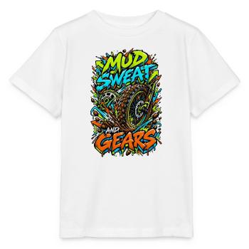 Mud Sweat and Gears Motocross Illustration - Stanley/Stella Kinder T-Shirt MINI CREATOR  - Weiß - Vorne - Maike (125cm)
