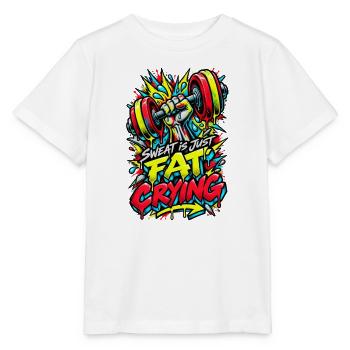 Schweiß ist Fett, das weint - Stanley/Stella Kinder T-Shirt MINI CREATOR  - Weiß - Vorne - Maike (125cm)