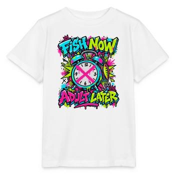 Fisch Jetzt, Adult Later Neon Graffiti - Stanley/Stella Kinder T-Shirt MINI CREATOR  - Weiß - Vorne - Maike (125cm)
