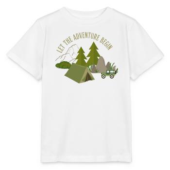 Lasst das Abenteuer beginnen – Camping - Stanley/Stella Kinder T-Shirt MINI CREATOR  - Weiß - Vorne - Maike (125cm)