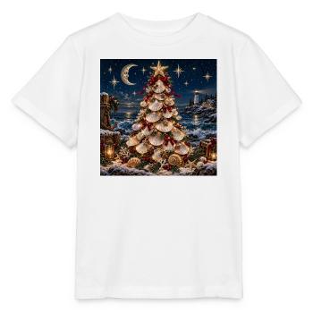 Muschel-Weihnachtsbaum am Meer - Stanley/Stella Kinder T-Shirt MINI CREATOR  - Weiß - Vorne - Maike (125cm)