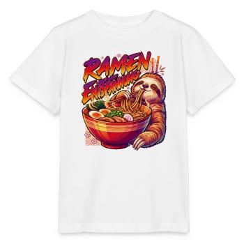 Ramen Entspannung Faultier Nudeln Japan - Stanley/Stella Kinder T-Shirt MINI CREATOR  - Weiß - Vorne - Maike (125cm)