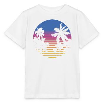 Palmen Retro 80er 90er Florida Miami Vintage Palme - Stanley/Stella Kinder T-Shirt MINI CREATOR  - Weiß - Vorne - Maike (125cm)