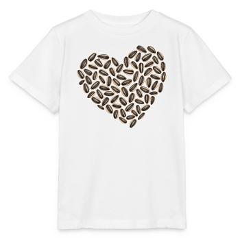Herz aus Sonnenblumenkernen  - Stanley/Stella Kinder T-Shirt MINI CREATOR  - Weiß - Vorne - Maike (125cm)