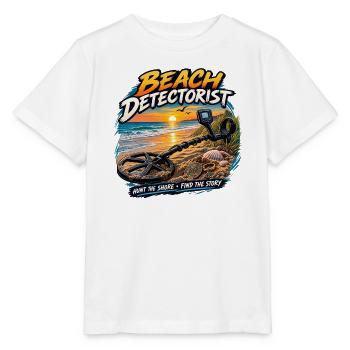 Strand-Detektor-Metall-Detektor-Schatzsuche- - Stanley/Stella Kinder T-Shirt MINI CREATOR  - Weiß - Vorne - Maike (125cm)