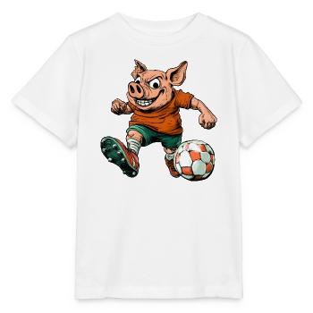 Schweine Fussball - Stanley/Stella Kinder T-Shirt MINI CREATOR  - Weiß - Vorne - Maike (125cm)