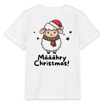 Määähry Christmas – Süßes Weihnachtsschaf - Stanley/Stella Kinder T-Shirt MINI CREATOR  - Weiß - Vorne - Maike (125cm)