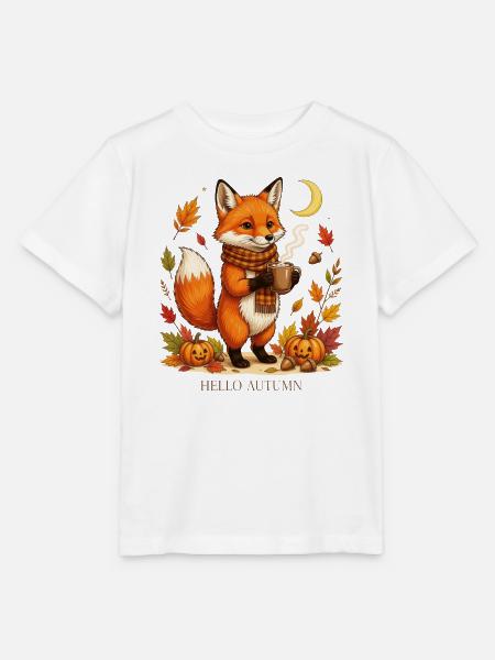 Autumn Fox Cozy Cup Tee - Stanley/Stella Kinder T-Shirt MINI CREATOR - Weiß