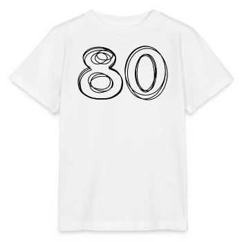 Zahl 80 handgezeichnet - Stanley/Stella Kinder T-Shirt MINI CREATOR  - Weiß - Vorne - Maike (125cm)