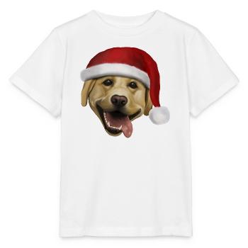 Labrador mit Weihnachtsmütze - Weihnachtshund - Stanley/Stella Kinder T-Shirt MINI CREATOR  - Weiß - Vorne - Maike (125cm)