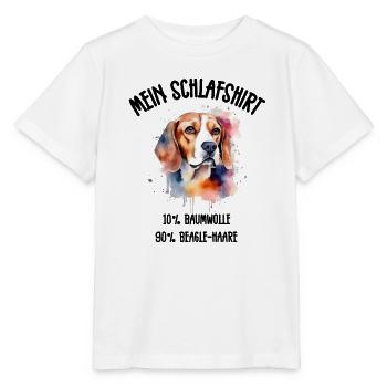Beagle Porträt Aquarell Schlafshirt - Stanley/Stella Kinder T-Shirt MINI CREATOR  - Weiß - Vorne - Maike (125cm)