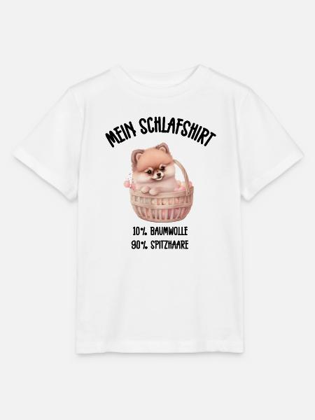 Zwergspitz Korb Herzen Schlafshirt - Stanley/Stella Kinder T-Shirt MINI CREATOR - Weiß
