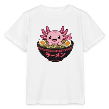 Süßer Axolotl in der Ramen Suppenschüssel - Stanley/Stella Kinder T-Shirt MINI CREATOR  - Weiß - Vorne - Maike (125cm)