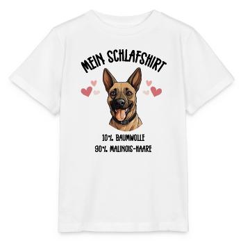 Malinois Lachend Herzen Schlafshirt - Stanley/Stella Kinder T-Shirt MINI CREATOR  - Weiß - Vorne - Maike (125cm)
