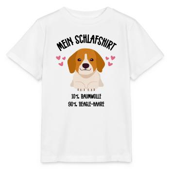 Beagle Comic Welpe Herzen Schlafshirt - Stanley/Stella Kinder T-Shirt MINI CREATOR  - Weiß - Vorne - Maike (125cm)