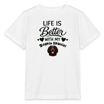  Das Leben Ist Besser Mit Meinem Boykin - Stanley/Stella Kinder T-Shirt MINI CREATOR  - Weiß - Vorne - Maike (125cm)