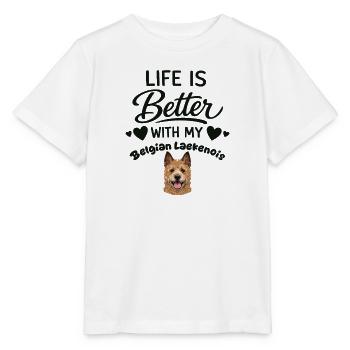  Das Leben Ist Besser Mit Meinem Belgian - Stanley/Stella Kinder T-Shirt MINI CREATOR  - Weiß - Vorne - Maike (125cm)