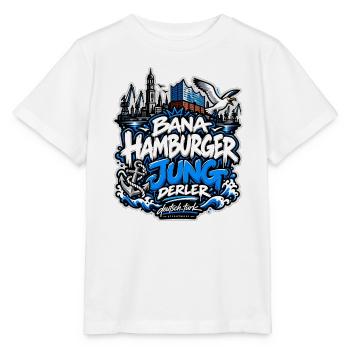 Bana Hamburger Jung derler – Hamburg Streetwear - Stanley/Stella Kinder T-Shirt MINI CREATOR  - Weiß - Vorne - Maike (125cm)