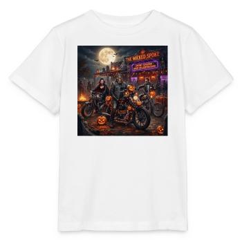 The Wicked Spoke Halloween Biker Night - Stanley/Stella Kinder T-Shirt MINI CREATOR  - Weiß - Vorne - Maike (125cm)