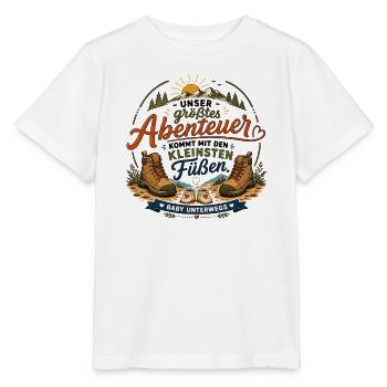 Babyankündigung Wandern Schwangerschaft Abenteuer - Stanley/Stella Kinder T-Shirt MINI CREATOR  - Weiß - Vorne - Maike (125cm)