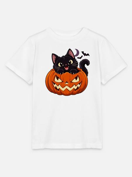 Katzen im Kürbis Halloween - Stanley/Stella Kinder T-Shirt MINI CREATOR  - Weiß