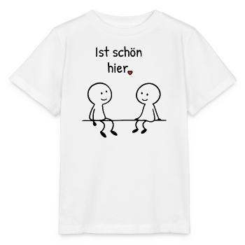 Ist schön hier. | Zwei Figuren mit Herz - Stanley/Stella Kinder T-Shirt MINI CREATOR  - Weiß - Vorne - Maike (125cm)