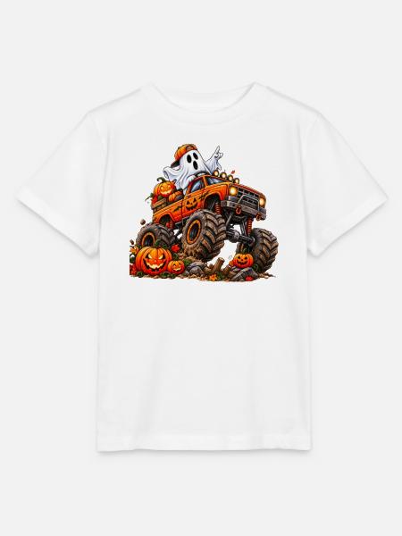 Halloween Monstertruck mit Geist - Stanley/Stella Kinder T-Shirt MINI CREATOR  - Weiß