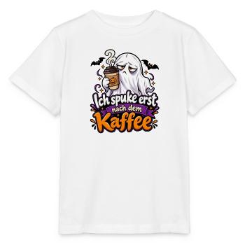 Ich spuke erst nach dem Kaffee - Stanley/Stella Kinder T-Shirt MINI CREATOR  - Weiß - Vorne - Maike (125cm)