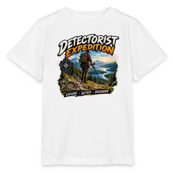 Detektorist-Expedition-Metalldetektor-Abenteuer - Stanley/Stella Kinder T-Shirt MINI CREATOR  - Weiß - Vorne - Maike (125cm)