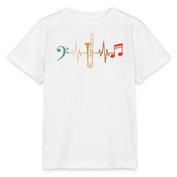 Posaunist Herzschlag-Posaune - Stanley/Stella Kinder T-Shirt MINI CREATOR  - Weiß - Vorne - Maike (125cm)