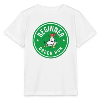 Lustiger Skifahren Schneemann Beginner Green Run  - Stanley/Stella Kinder T-Shirt MINI CREATOR  - Weiß - Vorne - Maike (125cm)