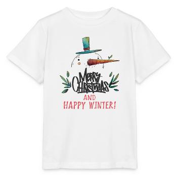 Frohe Weihnachten Schneemann Graffiti Merry Christ - Stanley/Stella Kinder T-Shirt MINI CREATOR  - Weiß - Vorne - Maike (125cm)