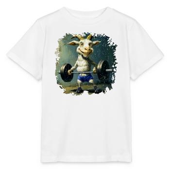 Ziegen Fitness / Trainer Goat - Stanley/Stella Kinder T-Shirt MINI CREATOR  - Weiß - Vorne - Maike (125cm)