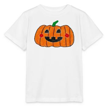 Freudige Kerbislaternen-Kritzelei - Stanley/Stella Kinder T-Shirt MINI CREATOR  - Weiß - Vorne - Maike (125cm)